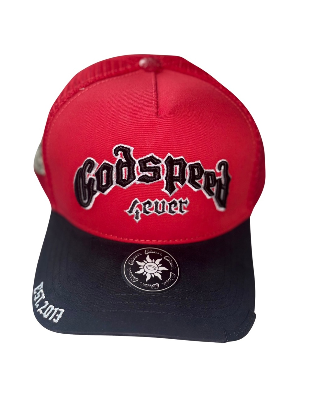 Godspeed Fever Red and Black Kids' Embroidered Trucker Hat